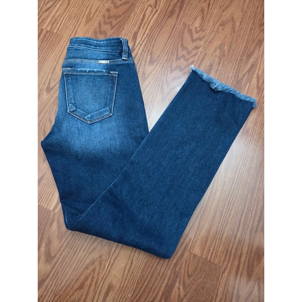 KanCan Maurices Womens Dark Wash Raw Hem Straight Leg Jeans Size 27 221753